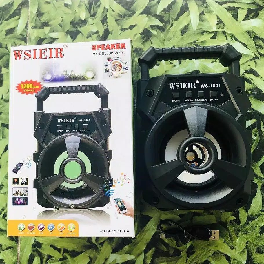WS-1801 Portable Wireless Bluetooth Speaker - Black