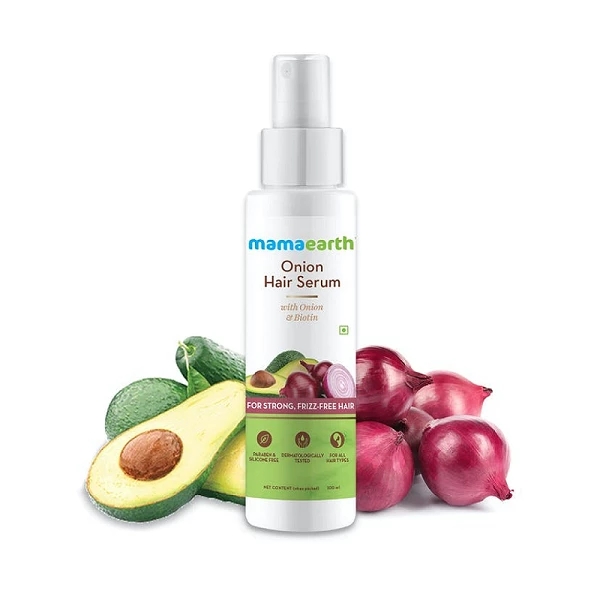 Mamaearth Onion Hair Serum With Onion & Biotin For Strong, Frizz-Free Hair - 100 Ml