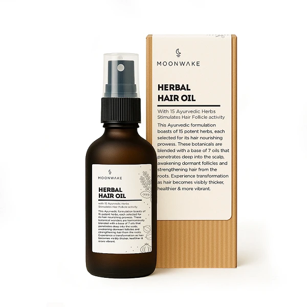 Moonwake Herbal Hair Oil with Ayurvedic concoction for Hair Growth & Thickening