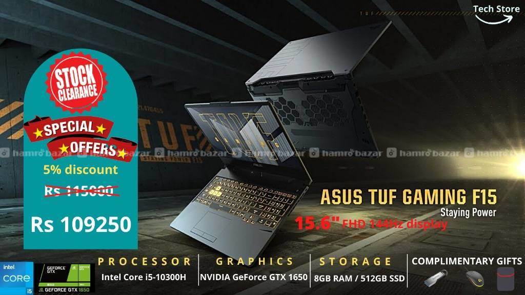 Laptop Asus TUF F15 FX506L , i5 , 10th gen