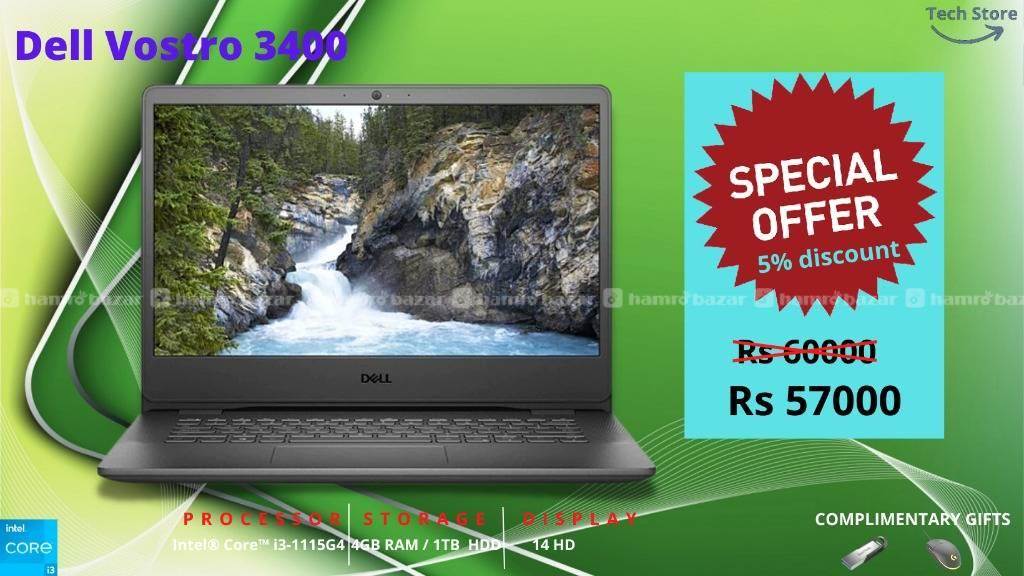 Laptop Dell vostro 3400 ,i3 , 11th gen