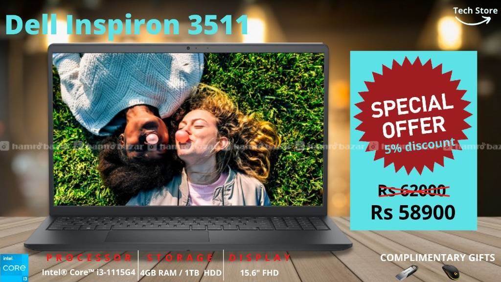 Laptop Dell inspiron 3511 , i3 , 11th gen