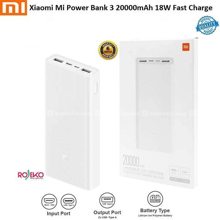 MI Xiaomi Power Bank 3 20000mAh 18W Fast Charge
