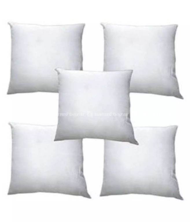 Set Of 5 Fiber Korean Cushion- White