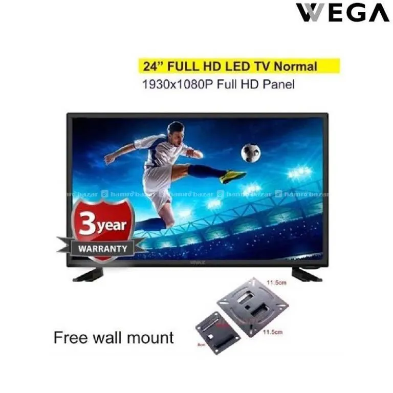 Wega 24 Inch Full Hd 1080P Led Tv, Double Glass