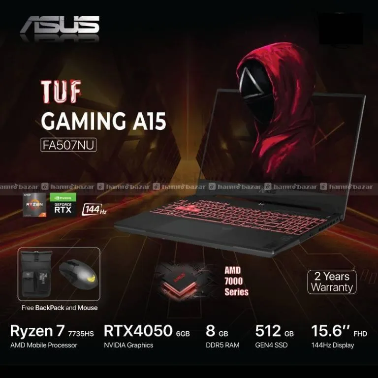 Asus Tuf Gaming A15 ryzen7 4050/8/512 144hz Laptop