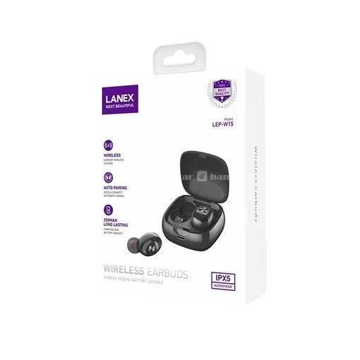 Recci/Lanex W15 Wireless Earbuds IPX5 (Waterproof)