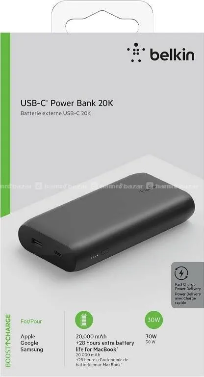 BELKIN BPB002btBK 20000 mAh Power Bank 30W