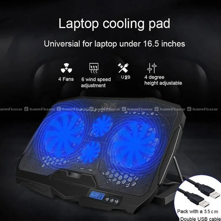 MP Laptop S18 Cooling Pad | 4 Fans Up To 17.3 Inch
