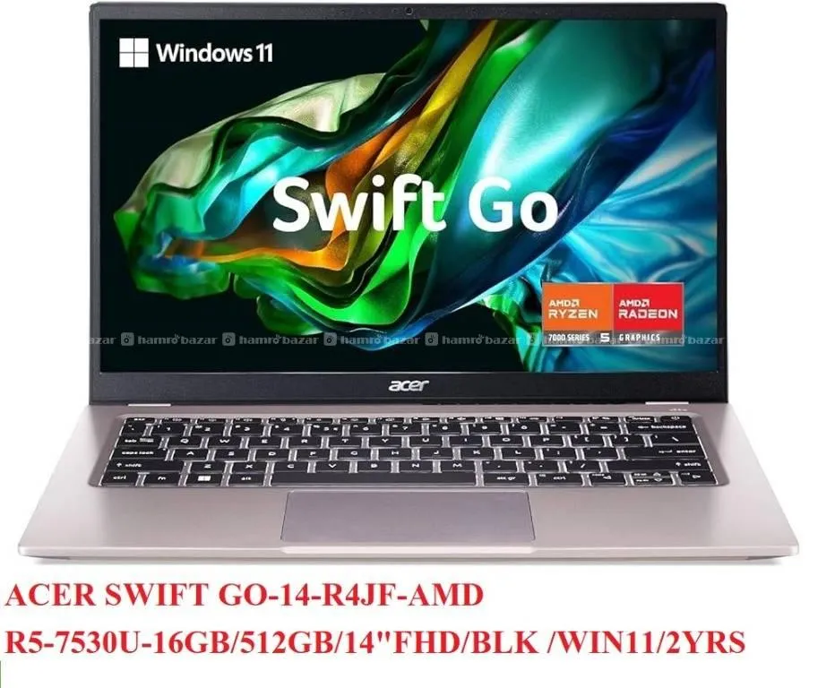ACER SWIFT GO AMD R5-7530U-16GB/512GB/14" Laptop