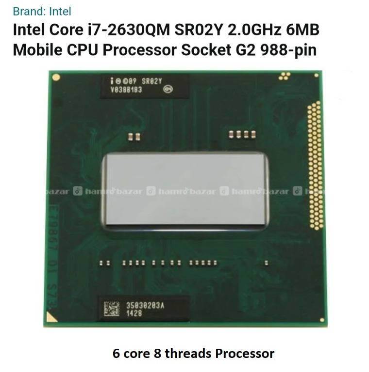Intel Core i7-2630QM SR02Y 4 core 8 threads