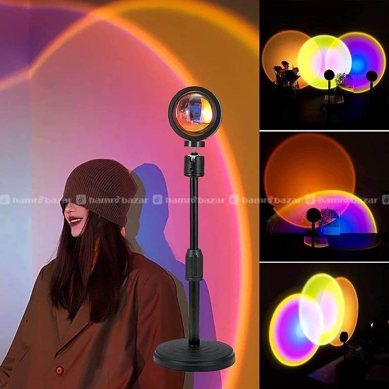 4 color Sunset Light Rainbow Floor Lamp with Stand
