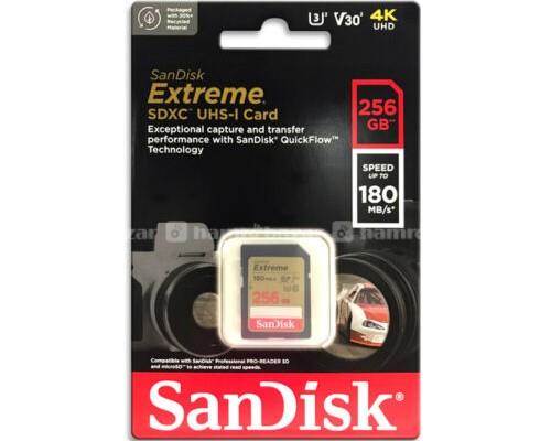 SANDISK EXTREME SD CARD 256GB 180MBS FOR SALE