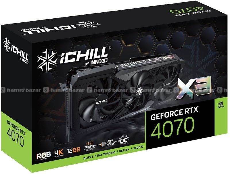 INNO3D RTX 4070 iCHILL X3 DLSS3 Graphics Card GPU