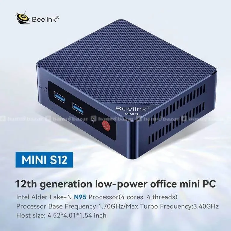Beelink Mini PC 8GB DDR4 RAM 256GB SSD, 12GEN