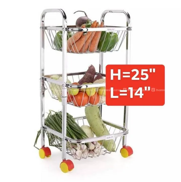 3 step trolley kitchen vegetable rack