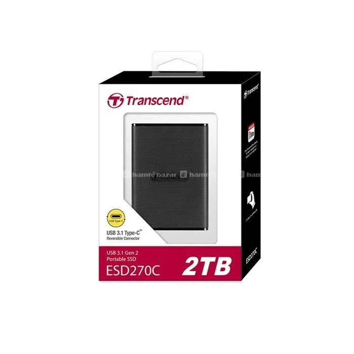 2TB External SSD, ESD270C, USB3.1 GEN 2, Type-C