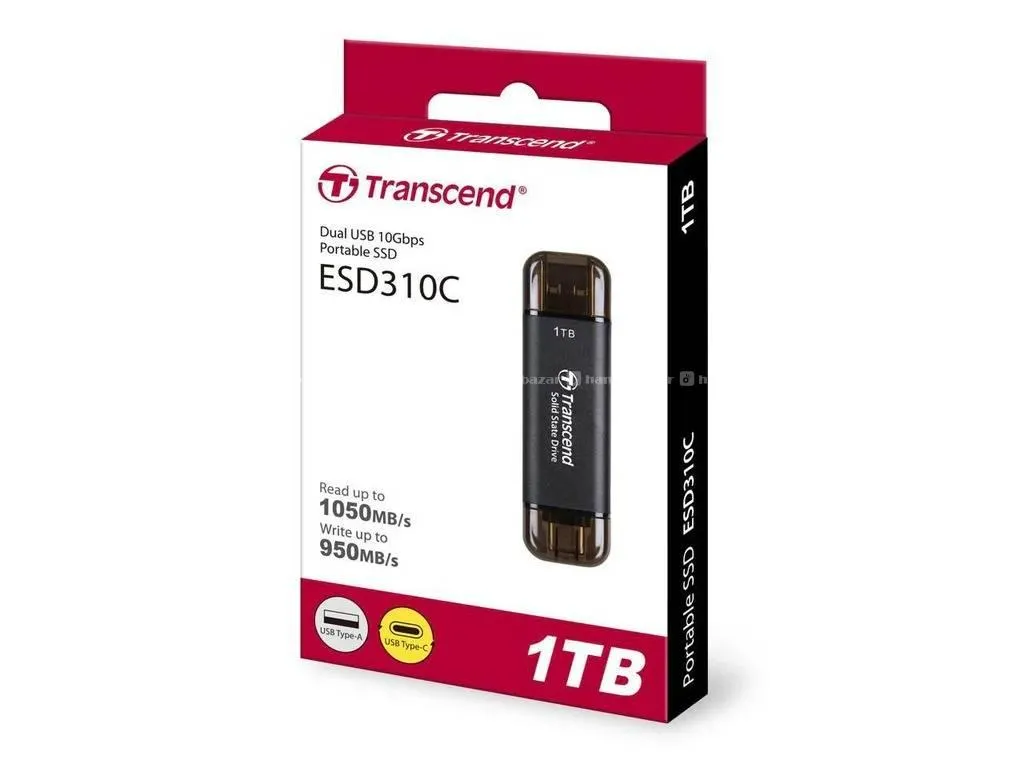 Transcend 1TB External SSD USB 3.1 Gen 2 Dual Port