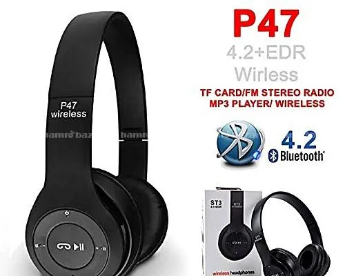 Wireless Headphones Over Ear P47 Super Bass 5.1, V