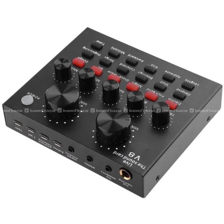 V8 Sound Card Audio External Headset Microphone