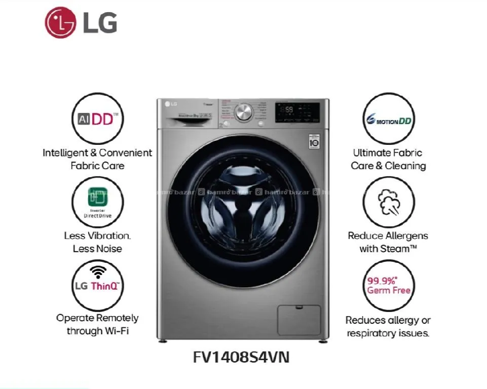 LG 8KG WASHING MACHINE WIFI AI FV1408S4VN 8 KG WAS