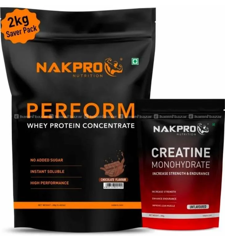 NAKPRO WHEYPROTEIN+CREATINE COMBOPACK FLAVORED 2KG
