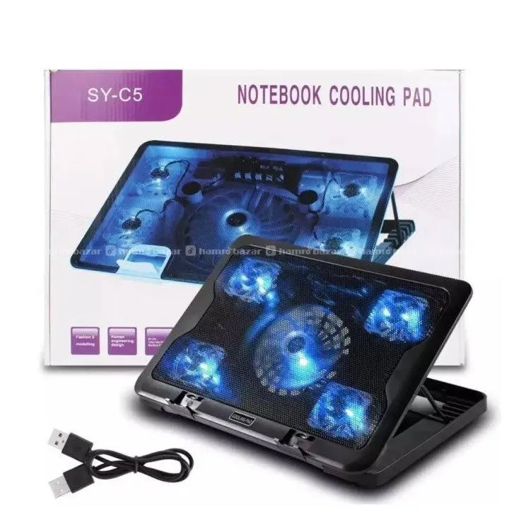 5 Led High Speed Fans Cooling Pad & Laptop Stand.