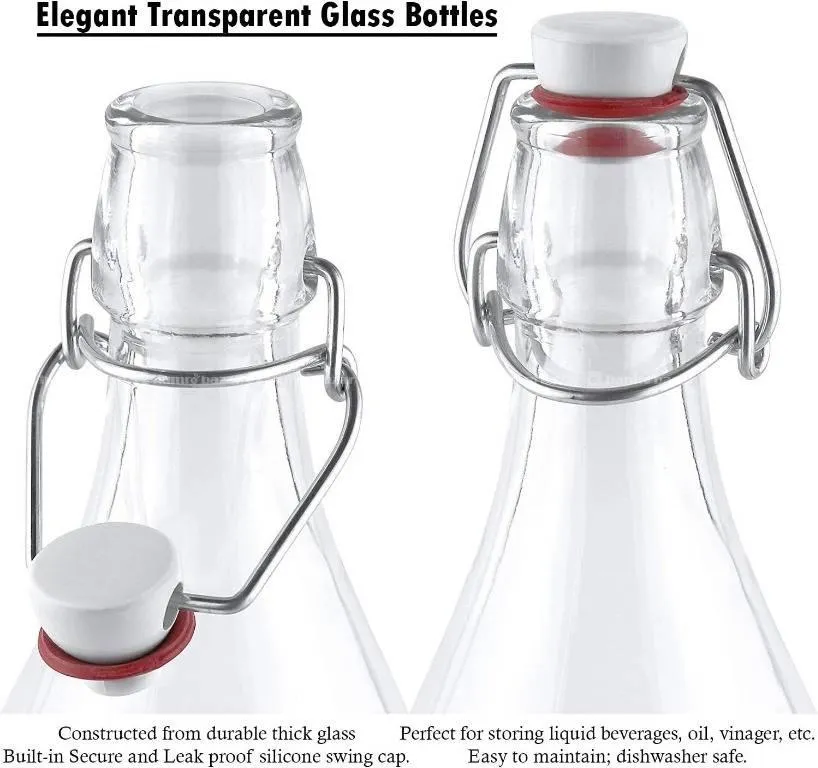 2 Pieces of Bormoili Rocco Glass Bottle 1 litre