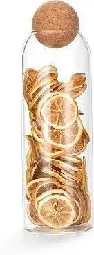 Crystal Borosilicate Glass Water Bottle with Cork