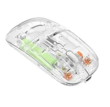 Transparent Wireless+Bluetooth Rechargeable Mouse