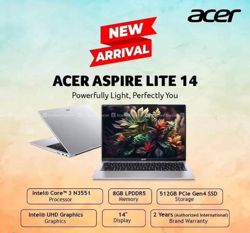 Acer Aspire Lite 14 CORE 3 8/512/ 2YEARS WARRANTY