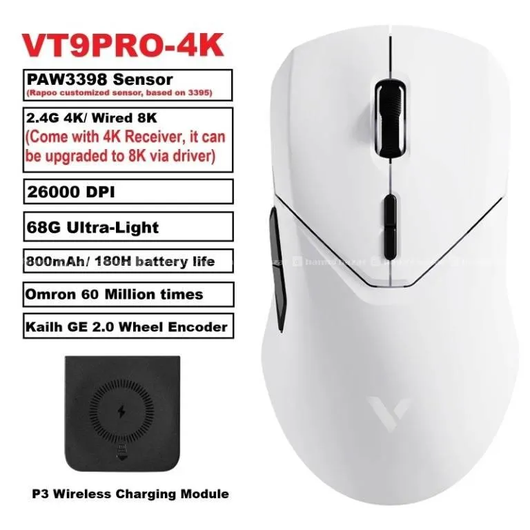 Rapoo VT90Pro Wireless Gaming Mouse Adjustable DPI