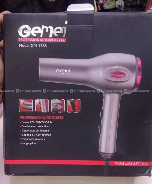 Gemei Professional Hair Dryer 2 Speed