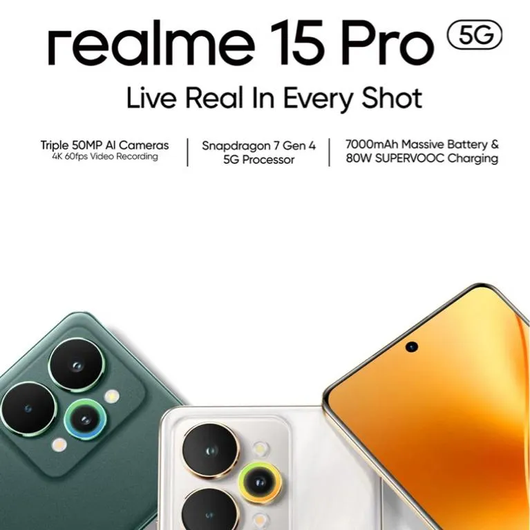 Realme 15 Pro 12/256 Snapdragon 7 Gen 4 1yr Warran