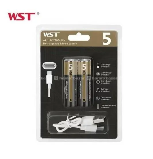 AA Rechargeable Battery 1.5V 2800mWh USB Type-C