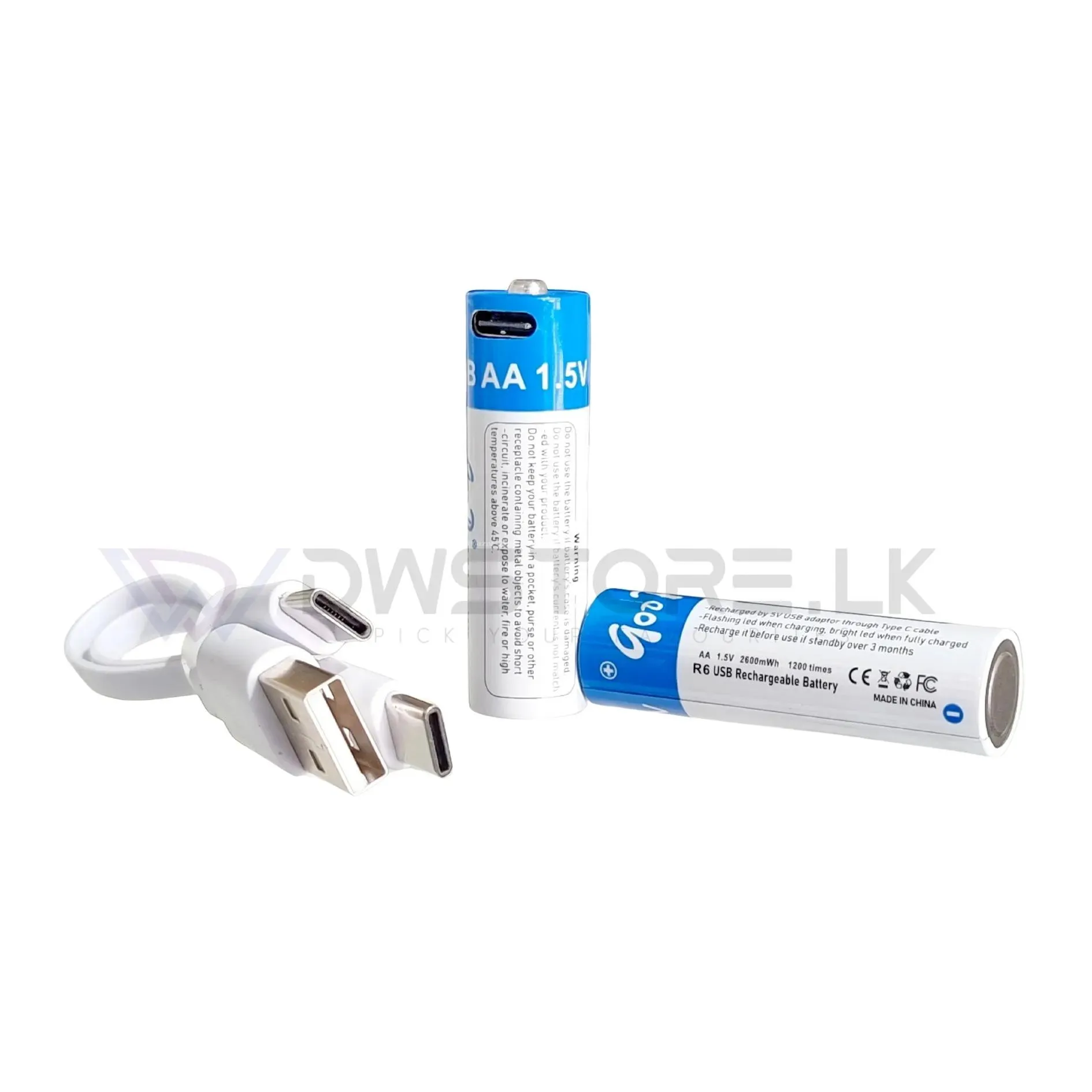 GOOP 2600 MAH AA USB 1.5 V RECHARGEABLE BATTERIES