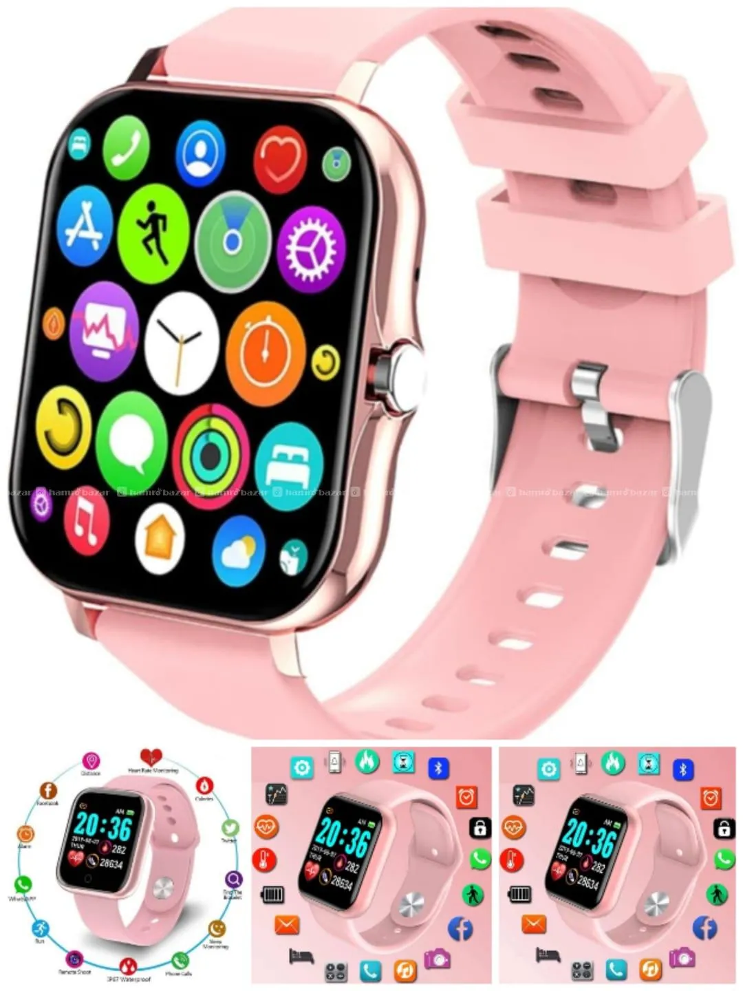 Smartwatch Pink And Black Color