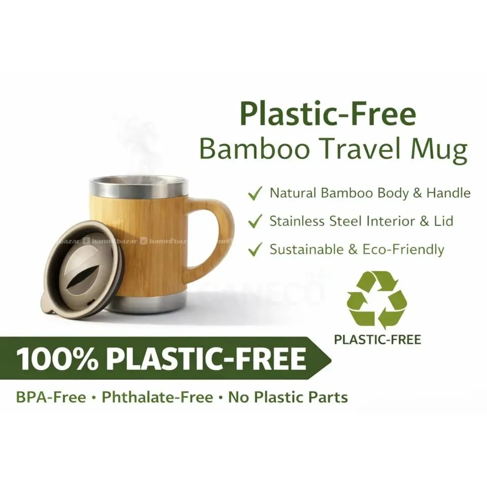 Natrual Bamboo,BPA-Free,Stainless Steel 250 Ml Mug