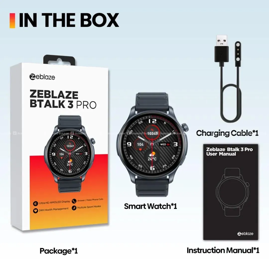 ZEBLAZE BTALK 3 PRO FITNESS AND WELNESS SMARTWATCH