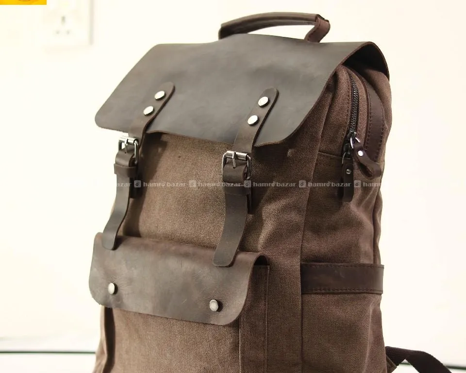 vintage canvas backpack high quality bag