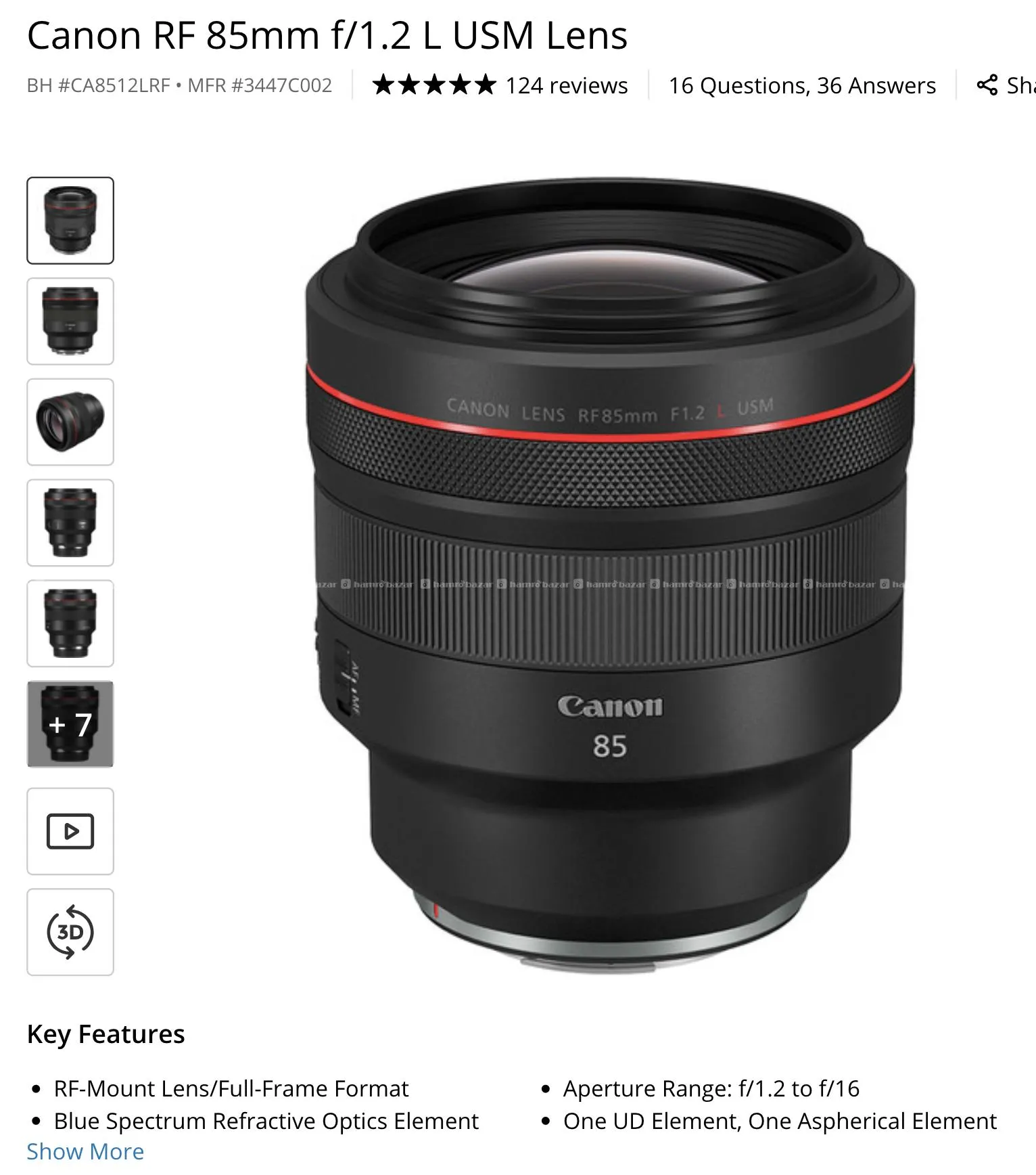Canon RF 85mm 1.2