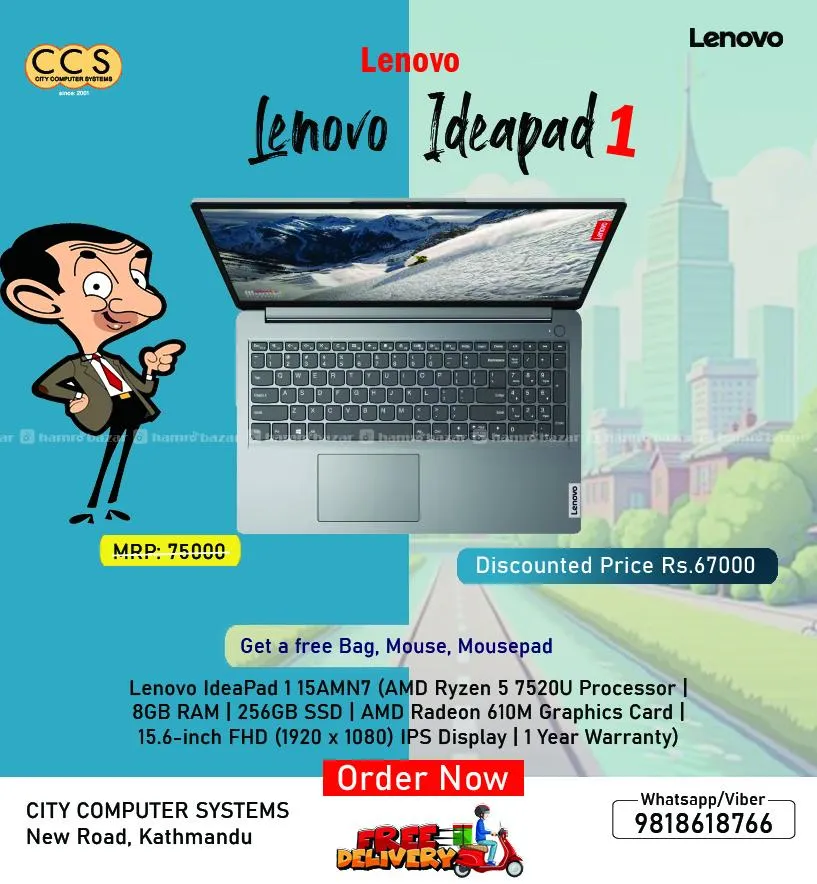 Lenovo IdeaPad 1 - * GB Ram - 256 SSD- 15.6 FHD