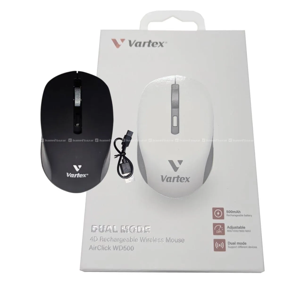 Vartex Dual Mode 4D Rechargeable Wireless Mouse