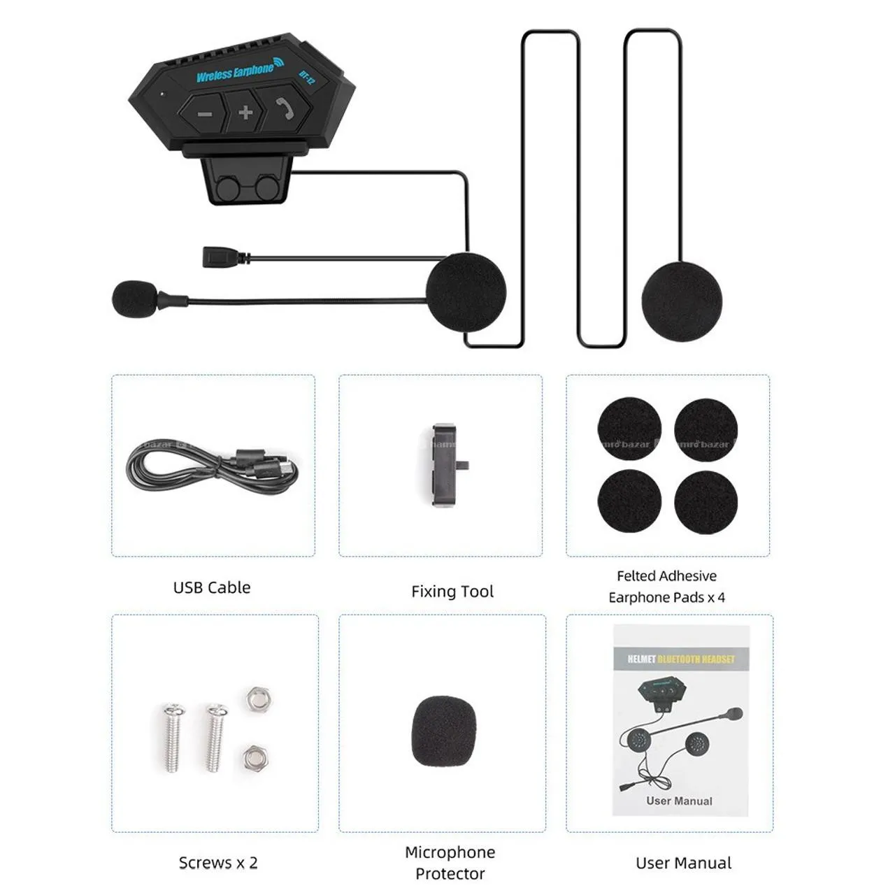 Bike Helmet Bluetooth Wireless Earphone