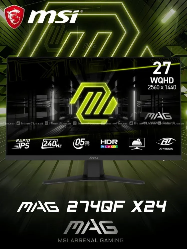 MSI MAG 274QF X24 GAMING MONITOR WQHD 240HZ 27INCH