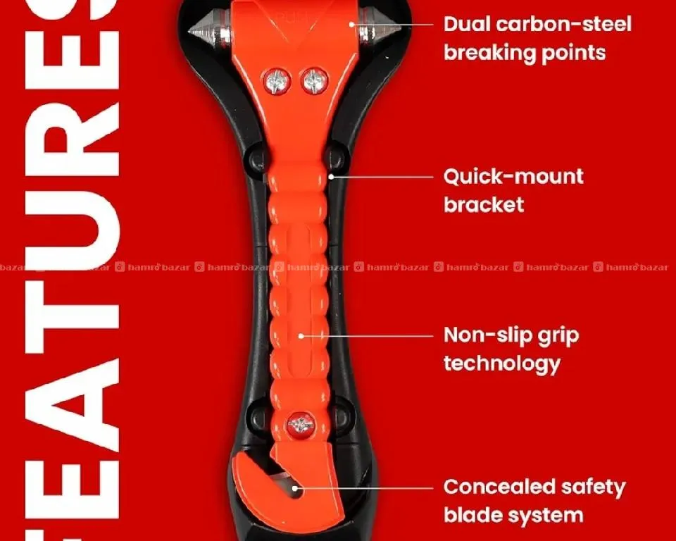 EMERGENCY HAMMER & SEAT BELT CUTTER FOR EV CARS