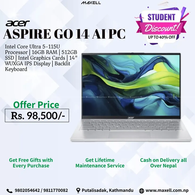 Buy Acer aspire GO 14 AIPC at Maxell