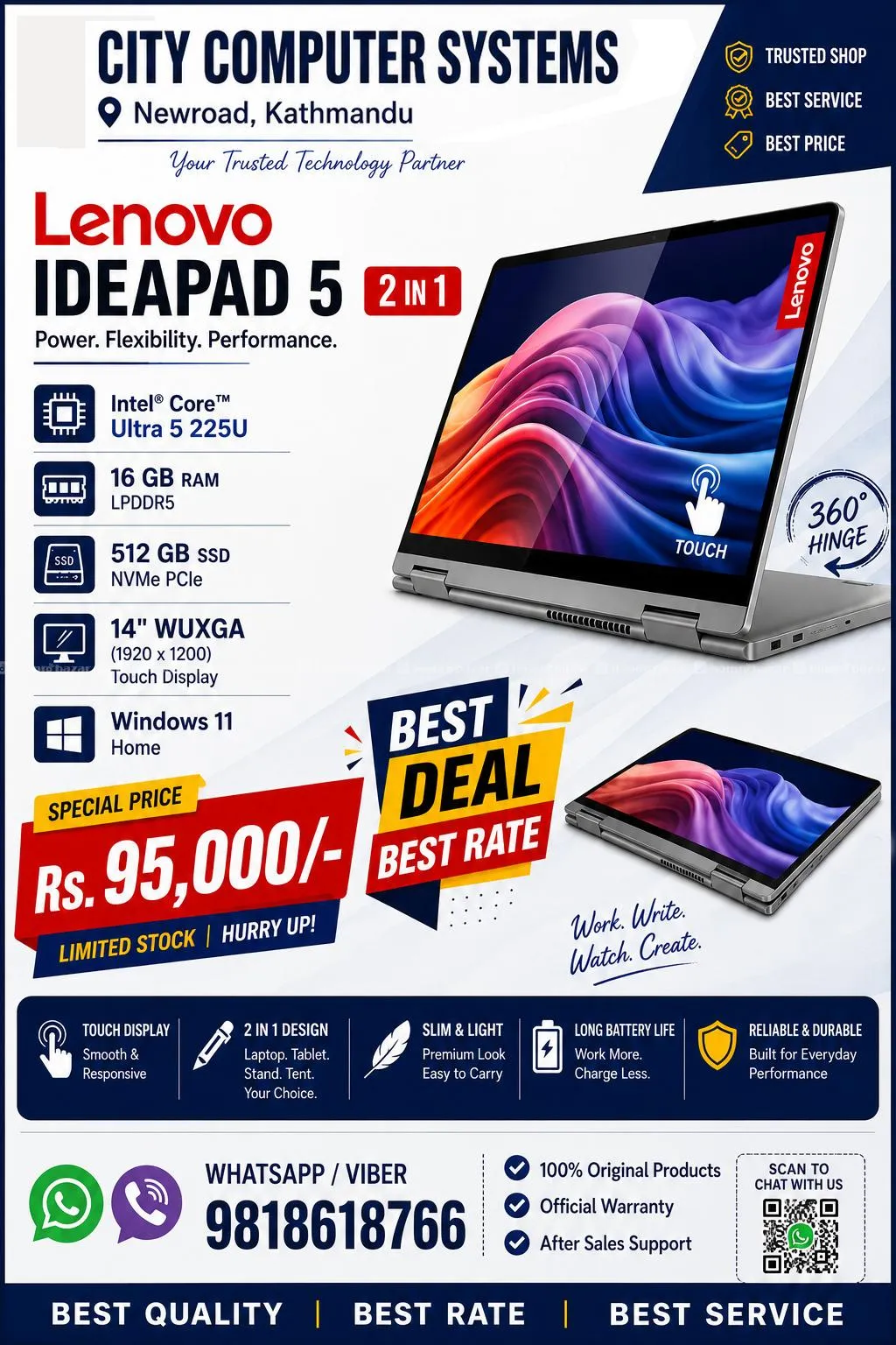 Lenovo Ideapad 5 Ultra 5 2-in-1 8GB Ram 512 SSD