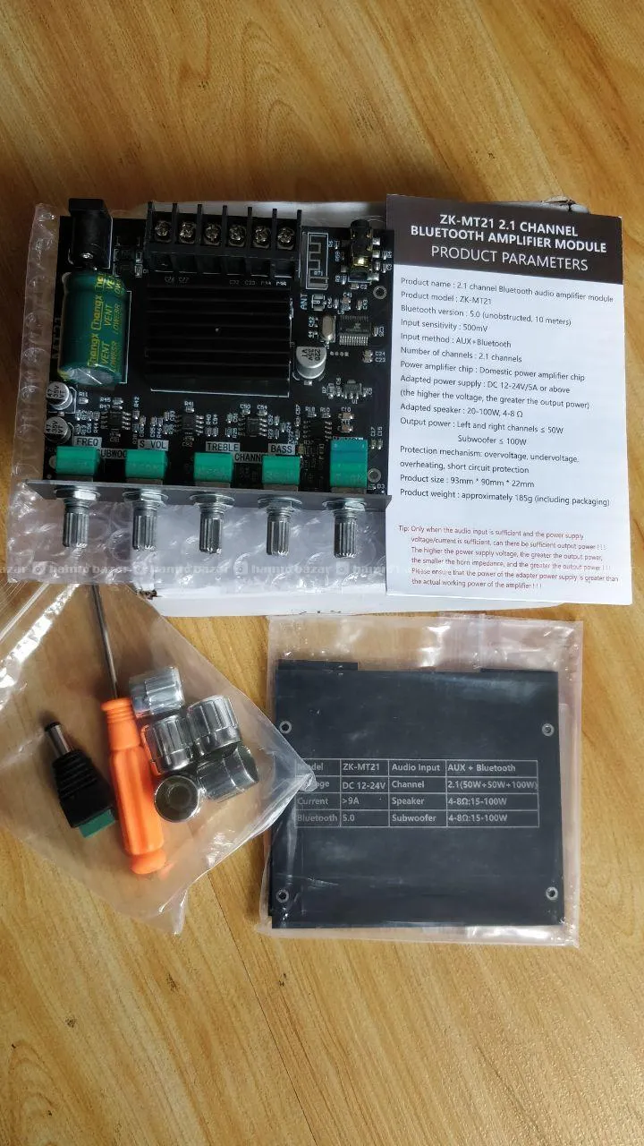 ZK MT21 2.1 Bluetooth amplifier board 2*50w+100w