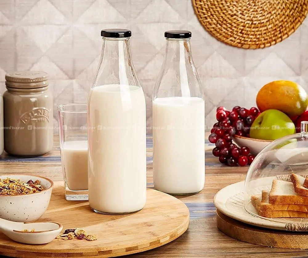 1 Liter Glass Water/Milk Bottle (pack of 1)
